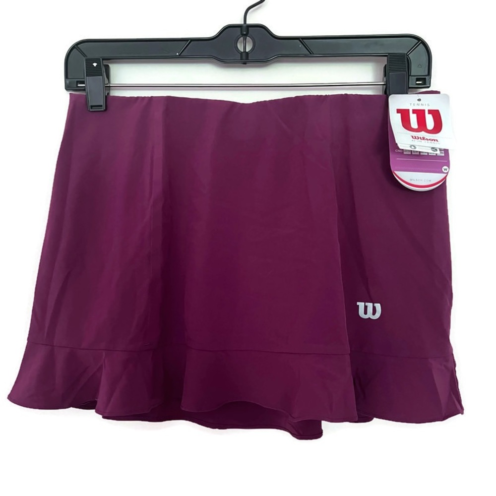 WILSON Tennis Pickleball Ruffle Skort NWT Built-In-Shorts Size Small Dark Plum
